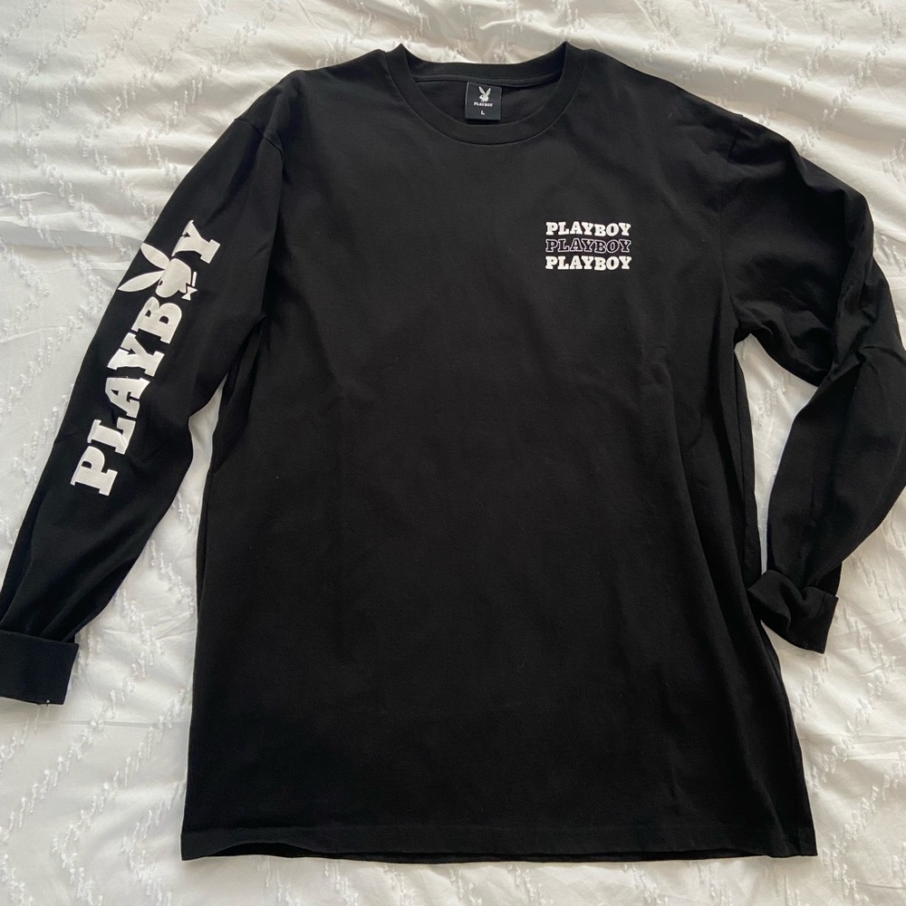PLAYBOY Black Tee with White Logo